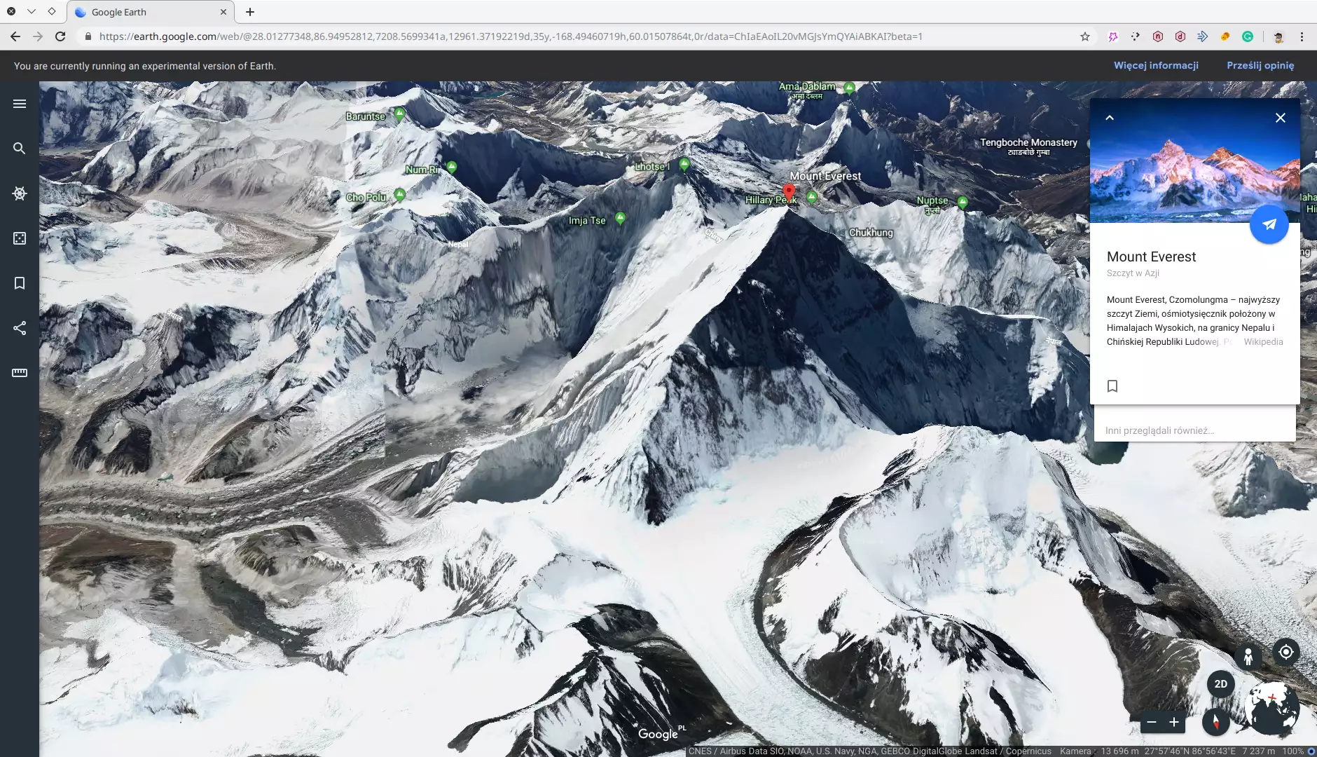 Google Earth Beta (Chromium)
