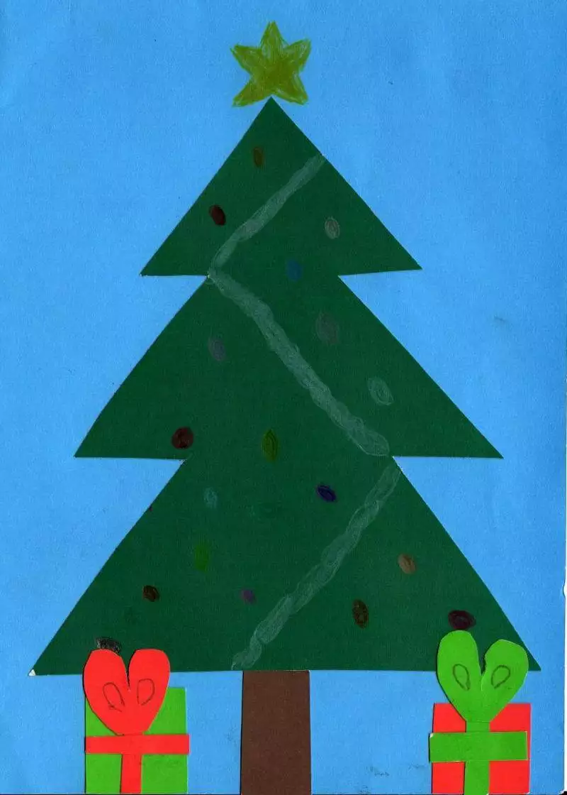 Kartka Świąteczna wykonana przez obdarowaną rodzinę